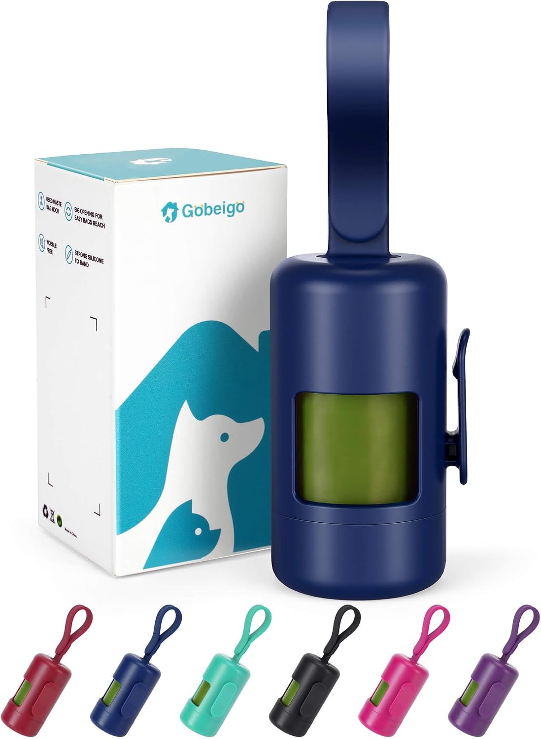Dog Poop Bag Holder with Convenient Hook for Waste Bags(Hot Pink)
