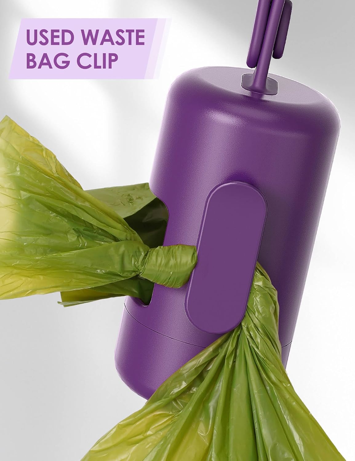 Dog Poop Bag Holder with Convenient Hook for Waste Bags(Hot Pink)