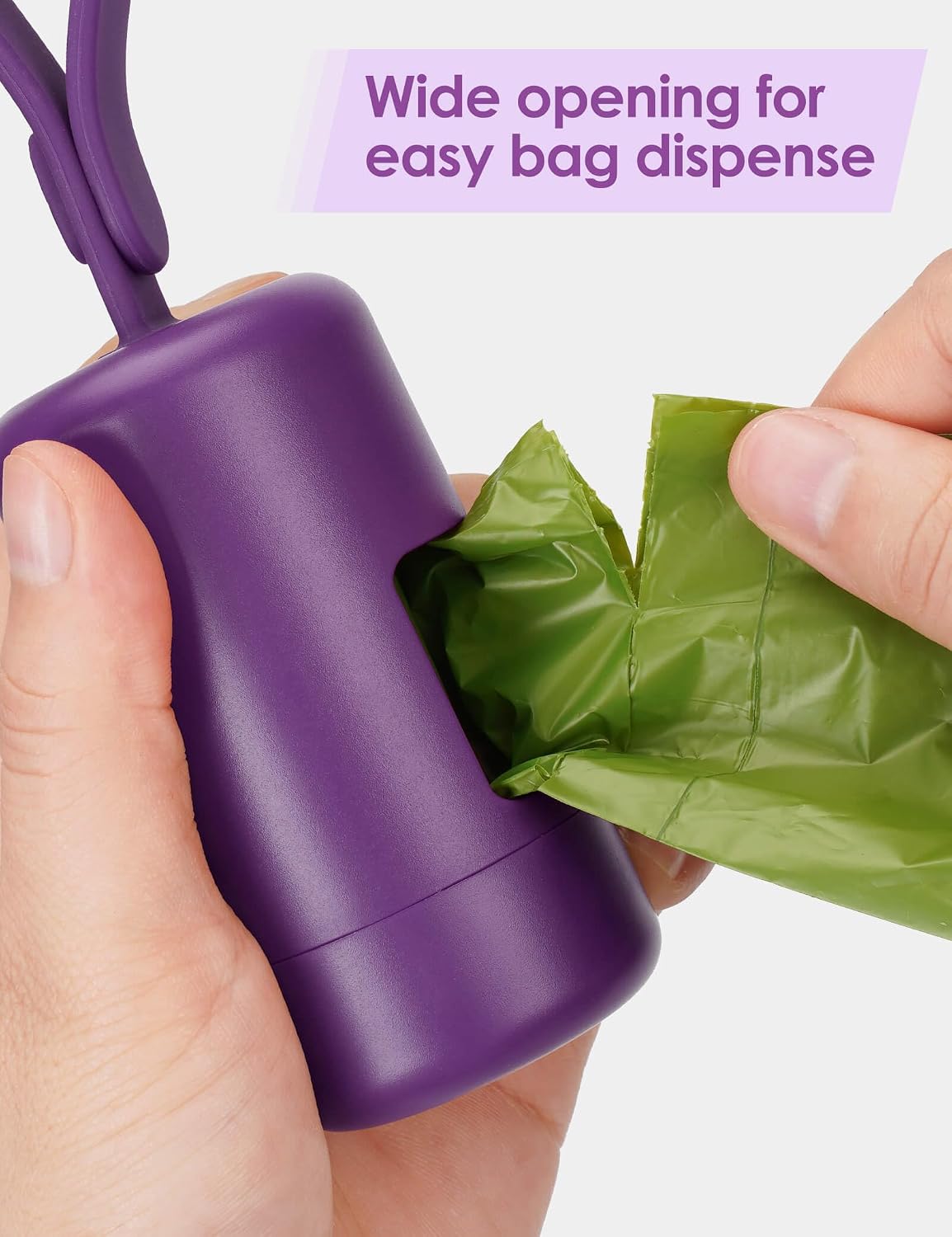 Dog Poop Bag Holder with Convenient Hook for Waste Bags(Hot Pink)