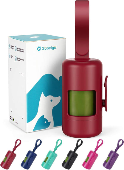 Dog Poop Bag Holder with Convenient Hook for Waste Bags(Hot Pink)