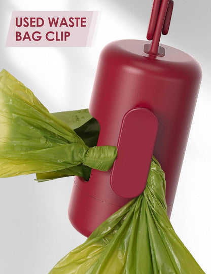 Dog Poop Bag Holder with Convenient Hook for Waste Bags(Hot Pink)