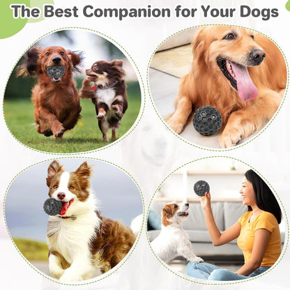 Indestructible Squeaky Dog Ball, Relieves Anxiety, Cleans Teeth, Interactive Chew Toy for Aggressive Chewers, Dog Toy for Large Breeds, Outdoor Waterproof
