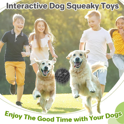 Indestructible Squeaky Dog Ball, Relieves Anxiety, Cleans Teeth, Interactive Chew Toy for Aggressive Chewers, Dog Toy for Large Breeds, Outdoor Waterproof