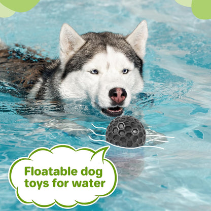 Indestructible Squeaky Dog Ball, Relieves Anxiety, Cleans Teeth, Interactive Chew Toy for Aggressive Chewers, Dog Toy for Large Breeds, Outdoor Waterproof