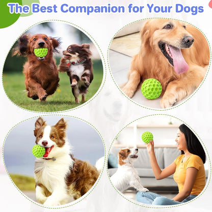 Indestructible Squeaky Dog Ball, Relieves Anxiety, Cleans Teeth, Interactive Chew Toy for Aggressive Chewers, Dog Toy for Large Breeds, Outdoor Waterproof