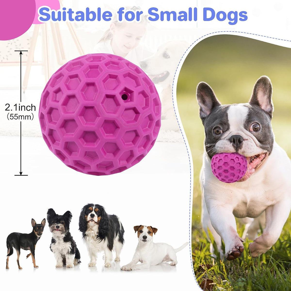 Indestructible Squeaky Dog Ball, Relieves Anxiety, Cleans Teeth, Interactive Chew Toy for Aggressive Chewers, Dog Toy for Large Breeds, Outdoor Waterproof