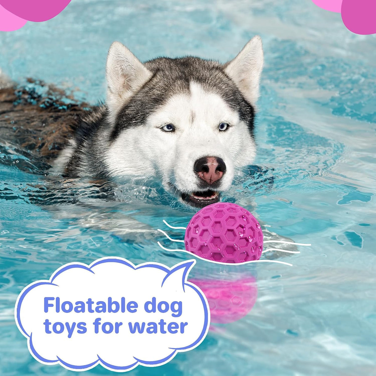 Indestructible Squeaky Dog Ball, Relieves Anxiety, Cleans Teeth, Interactive Chew Toy for Aggressive Chewers, Dog Toy for Large Breeds, Outdoor Waterproof