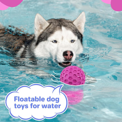 Indestructible Squeaky Dog Ball, Relieves Anxiety, Cleans Teeth, Interactive Chew Toy for Aggressive Chewers, Dog Toy for Large Breeds, Outdoor Waterproof