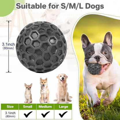 Indestructible Squeaky Dog Ball, Relieves Anxiety, Cleans Teeth, Interactive Chew Toy for Aggressive Chewers, Dog Toy for Large Breeds, Outdoor Waterproof