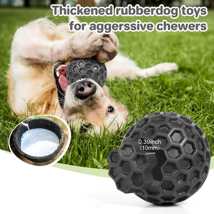 Indestructible Squeaky Dog Ball, Relieves Anxiety, Cleans Teeth, Interactive Chew Toy for Aggressive Chewers, Dog Toy for Large Breeds, Outdoor Waterproof