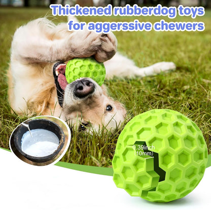 Indestructible Squeaky Dog Ball, Relieves Anxiety, Cleans Teeth, Interactive Chew Toy for Aggressive Chewers, Dog Toy for Large Breeds, Outdoor Waterproof
