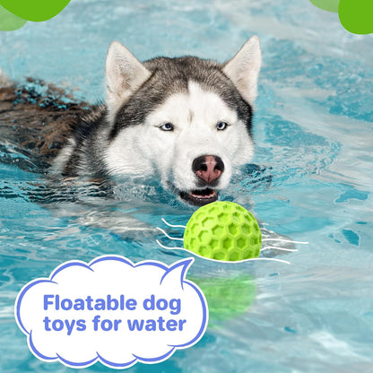 Indestructible Squeaky Dog Ball, Relieves Anxiety, Cleans Teeth, Interactive Chew Toy for Aggressive Chewers, Dog Toy for Large Breeds, Outdoor Waterproof