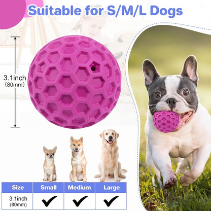 Indestructible Squeaky Dog Ball, Relieves Anxiety, Cleans Teeth, Interactive Chew Toy for Aggressive Chewers, Dog Toy for Large Breeds, Outdoor Waterproof