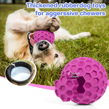 Indestructible Squeaky Dog Ball, Relieves Anxiety, Cleans Teeth, Interactive Chew Toy for Aggressive Chewers, Dog Toy for Large Breeds, Outdoor Waterproof