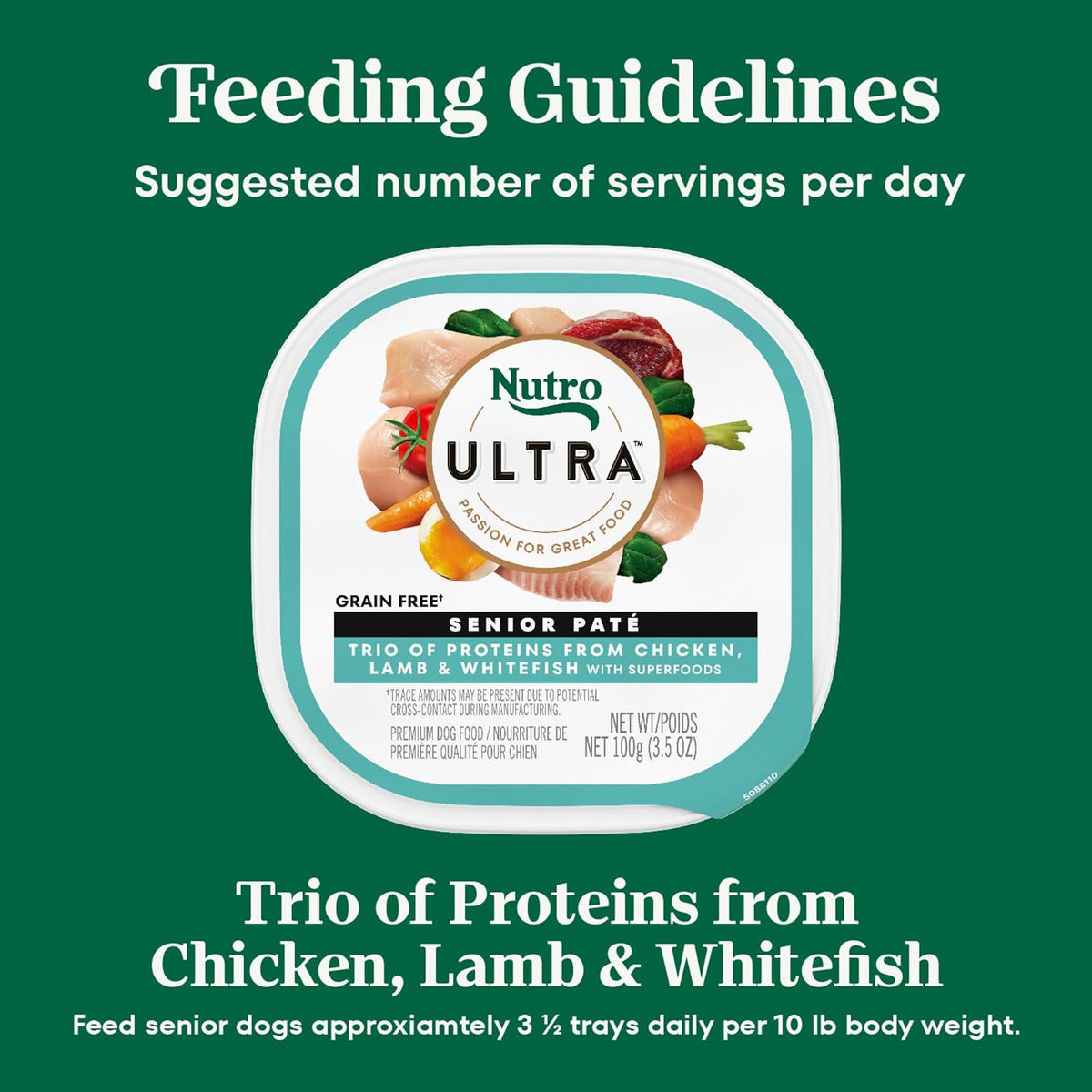 Ultra Senior Pate Wet Dog Food, Trio of Proteins, 3.5 oz, 24 Count