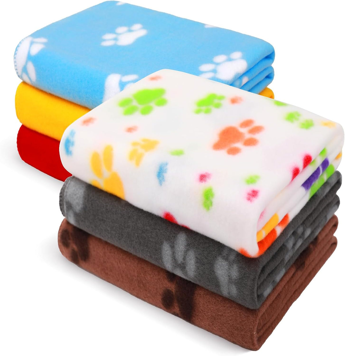 Fleece Dog Blankets 6-Pack, Soft Stretchy for Small Medium Puppy
