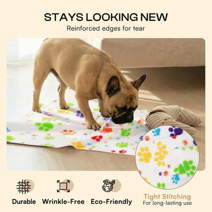 Fleece Dog Blankets 6-Pack, Soft Stretchy for Small Medium Puppy