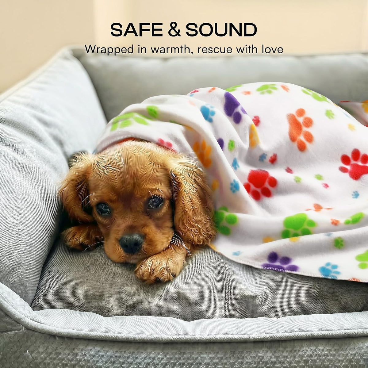Fleece Dog Blankets 6-Pack, Soft Stretchy for Small Medium Puppy