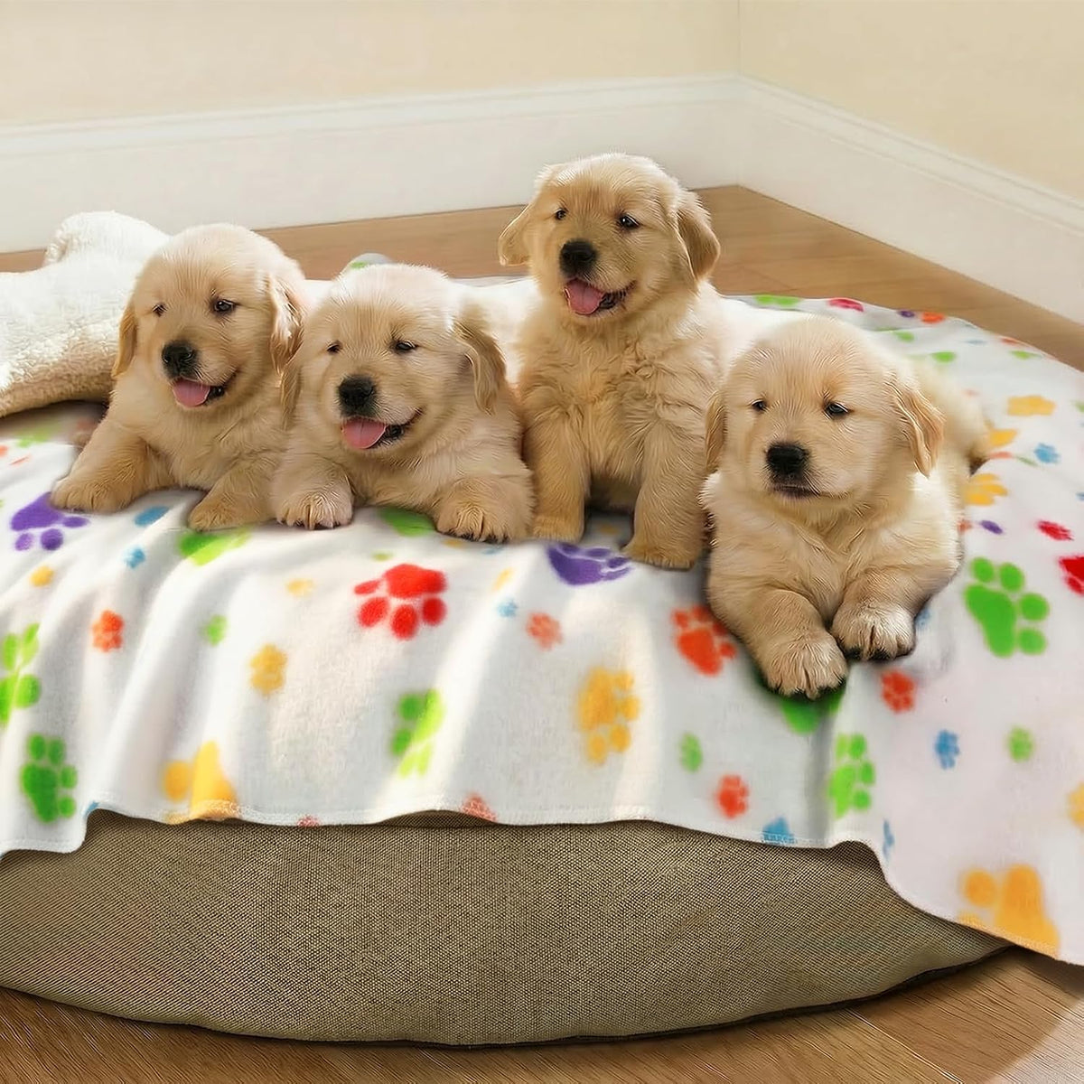 Fleece Dog Blankets 6-Pack, Soft Stretchy for Small Medium Puppy