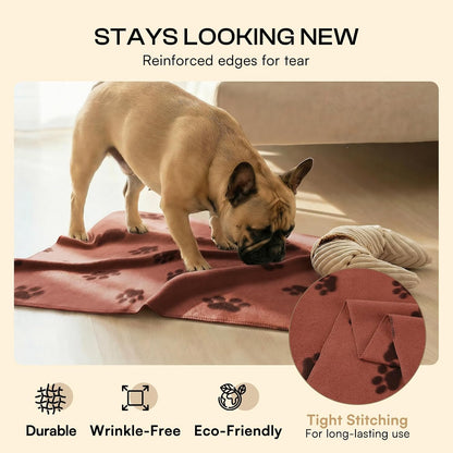 Fleece Dog Blankets 6-Pack, Soft Stretchy for Small Medium Puppy