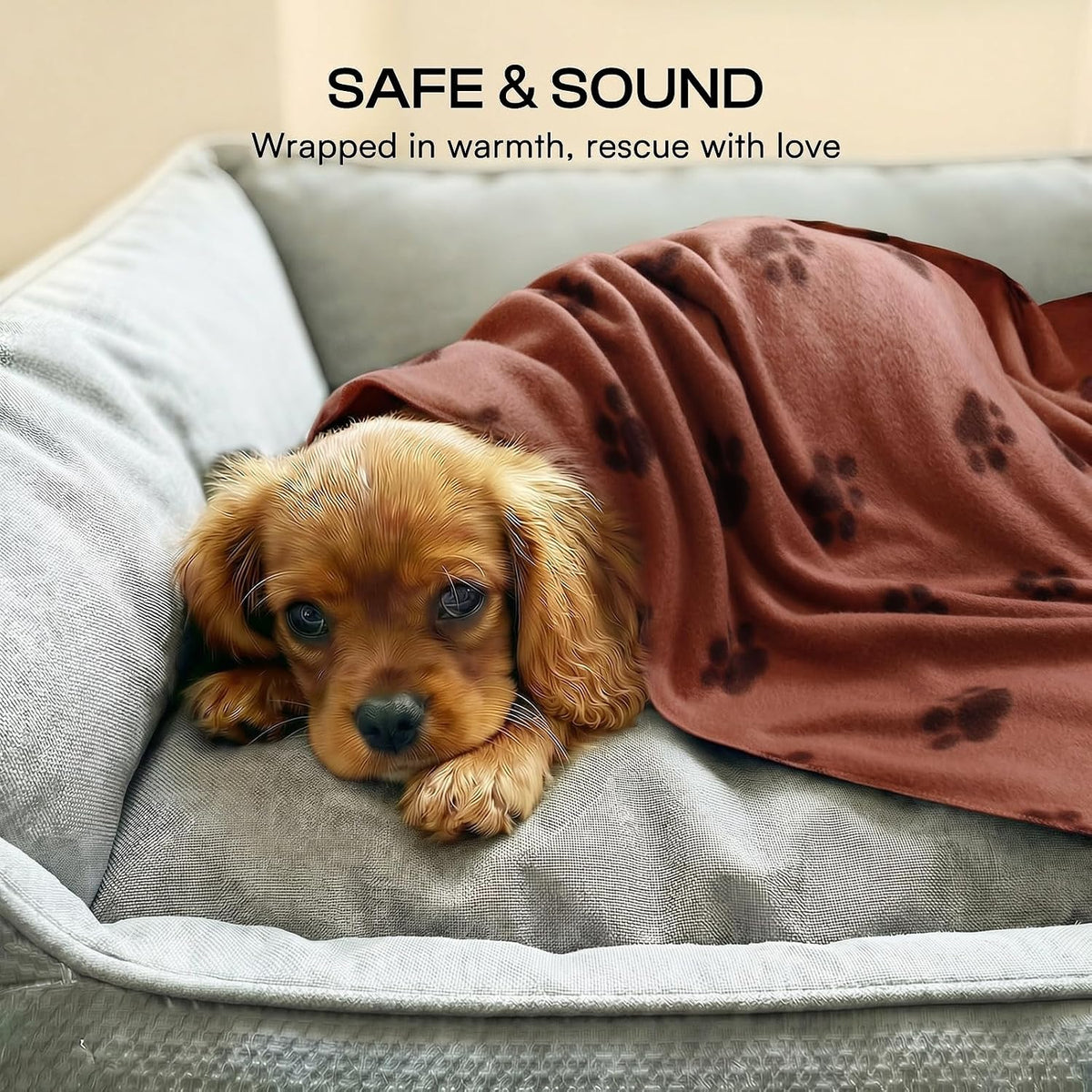 Fleece Dog Blankets 6-Pack, Soft Stretchy for Small Medium Puppy