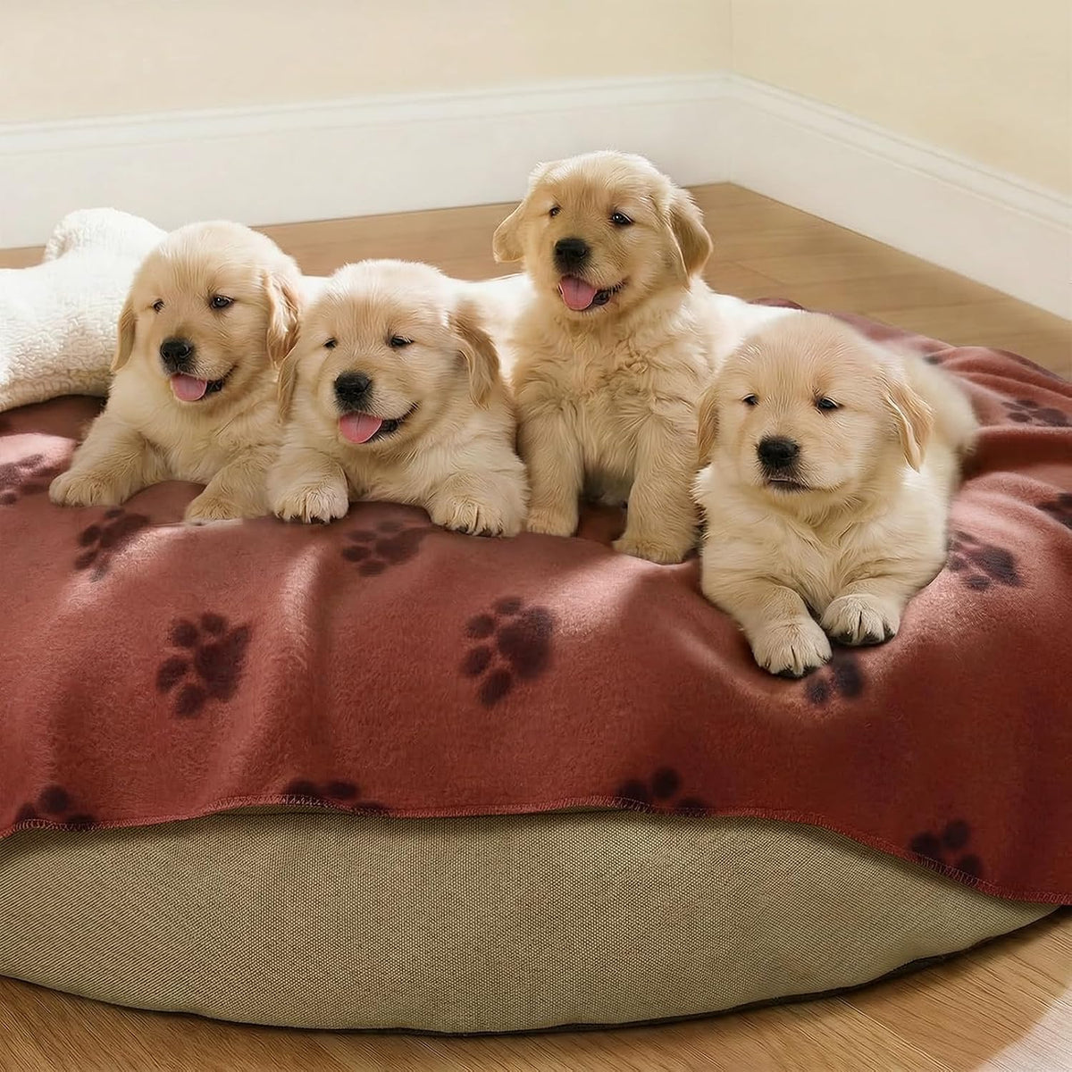 Fleece Dog Blankets 6-Pack, Soft Stretchy for Small Medium Puppy