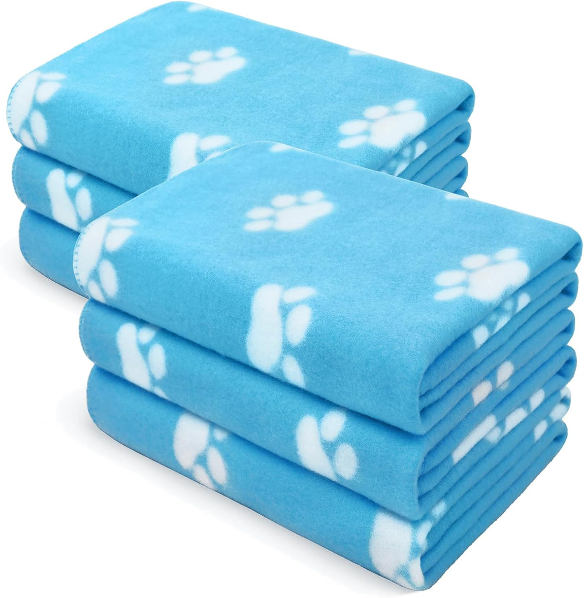 Fleece Dog Blankets 6-Pack, Soft Stretchy for Small Medium Puppy