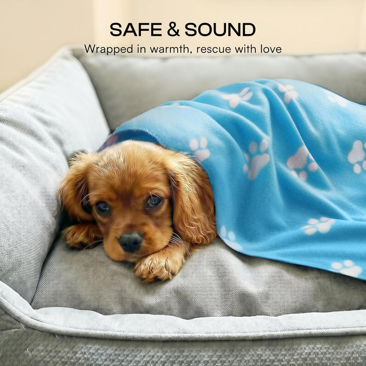 Fleece Dog Blankets 6-Pack, Soft Stretchy for Small Medium Puppy