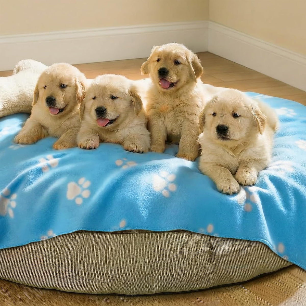 Fleece Dog Blankets 6-Pack, Soft Stretchy for Small Medium Puppy