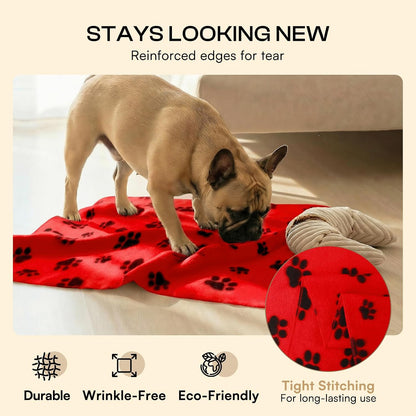 Fleece Dog Blankets 6-Pack, Soft Stretchy for Small Medium Puppy
