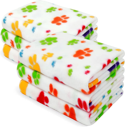 Fleece Dog Blankets 6-Pack, Soft Stretchy for Small Medium Puppy