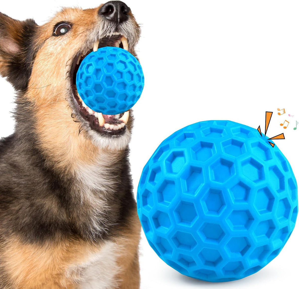 Tough Dog Chew Toys for Aggressive Chewers, Indestructible Dog Balls for Aggressive Chewers, Squeaky Balls for Dogs, Squeaky Toys for Large Dogs, Funny Heavy Duty Ball