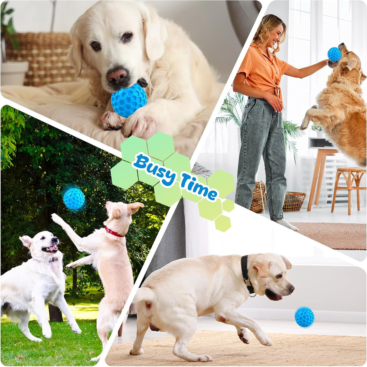 Tough Dog Chew Toys for Aggressive Chewers, Indestructible Dog Balls for Aggressive Chewers, Squeaky Balls for Dogs, Squeaky Toys for Large Dogs, Funny Heavy Duty Ball