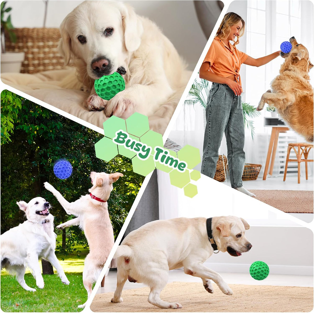 Tough Dog Chew Toys for Aggressive Chewers, Indestructible Dog Balls for Aggressive Chewers, Squeaky Balls for Dogs, Squeaky Toys for Large Dogs, Funny Heavy Duty Ball