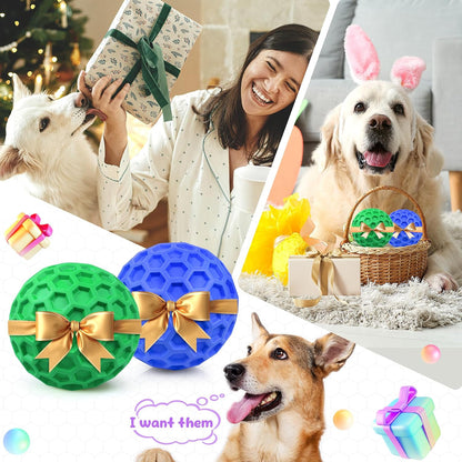 Tough Dog Chew Toys for Aggressive Chewers, Indestructible Dog Balls for Aggressive Chewers, Squeaky Balls for Dogs, Squeaky Toys for Large Dogs, Funny Heavy Duty Ball