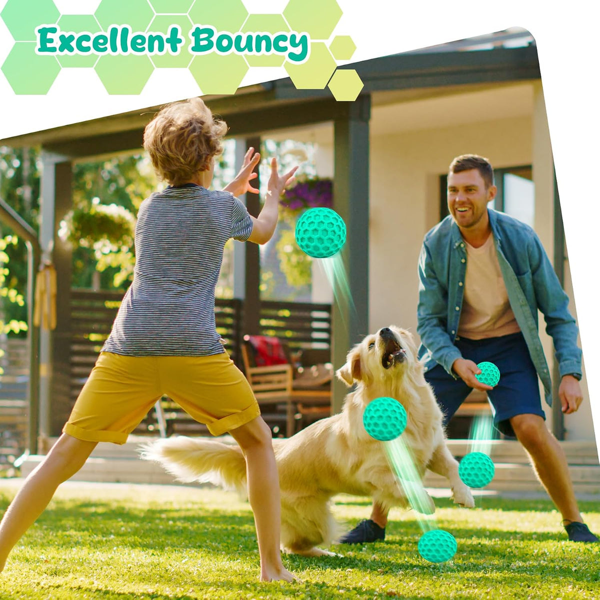 Tough Dog Chew Toys for Aggressive Chewers, Indestructible Dog Balls for Aggressive Chewers, Squeaky Balls for Dogs, Squeaky Toys for Large Dogs, Funny Heavy Duty Ball