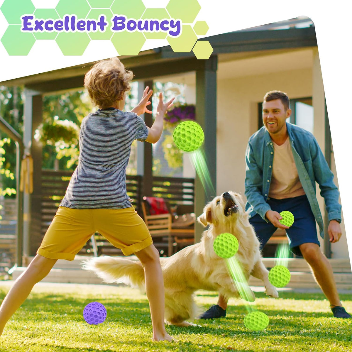 Tough Dog Chew Toys for Aggressive Chewers, Indestructible Dog Balls for Aggressive Chewers, Squeaky Balls for Dogs, Squeaky Toys for Large Dogs, Funny Heavy Duty Ball