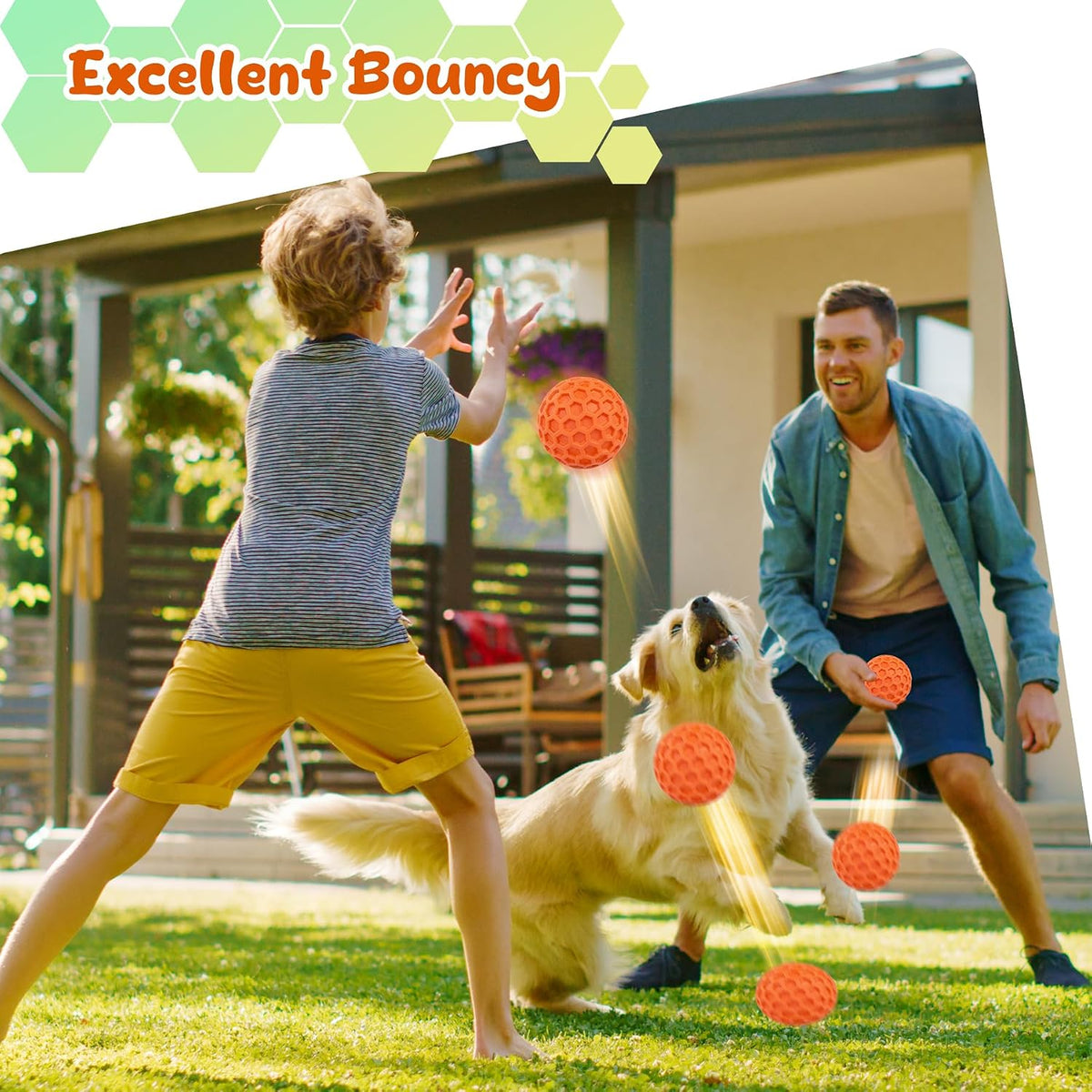 Tough Dog Chew Toys for Aggressive Chewers, Indestructible Dog Balls for Aggressive Chewers, Squeaky Balls for Dogs, Squeaky Toys for Large Dogs, Funny Heavy Duty Ball