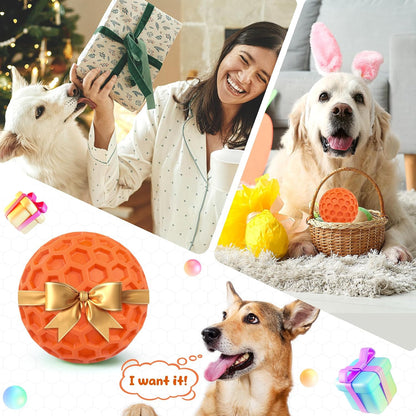 Tough Dog Chew Toys for Aggressive Chewers, Indestructible Dog Balls for Aggressive Chewers, Squeaky Balls for Dogs, Squeaky Toys for Large Dogs, Funny Heavy Duty Ball