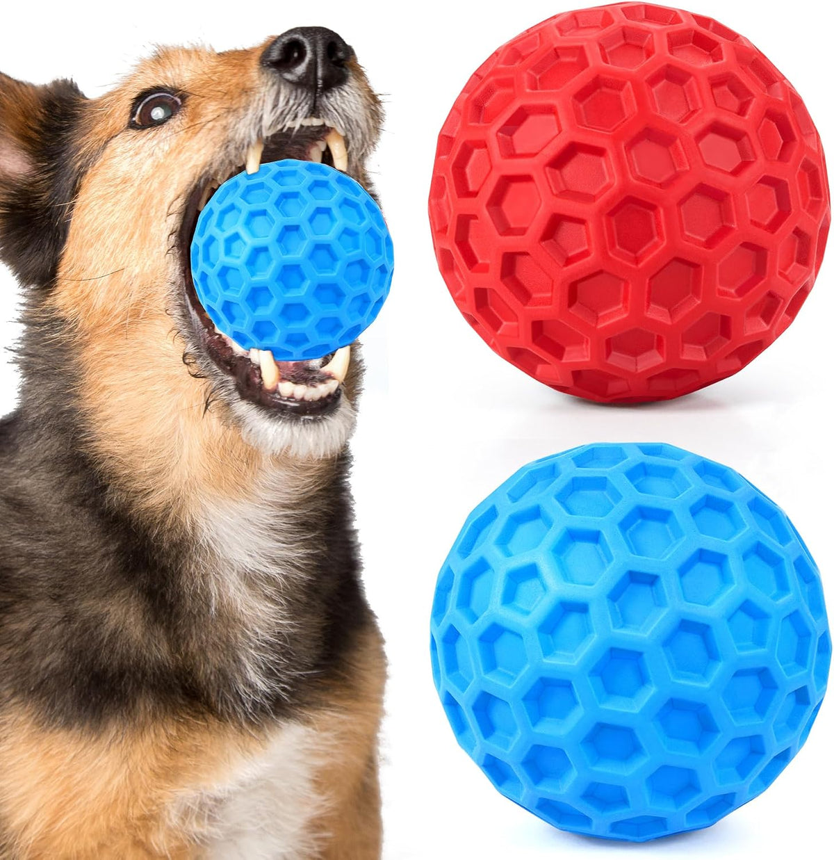 Tough Dog Chew Toys for Aggressive Chewers, Indestructible Dog Balls for Aggressive Chewers, Squeaky Balls for Dogs, Squeaky Toys for Large Dogs, Funny Heavy Duty Ball
