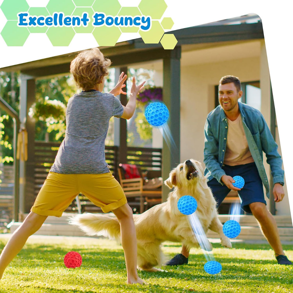 Tough Dog Chew Toys for Aggressive Chewers, Indestructible Dog Balls for Aggressive Chewers, Squeaky Balls for Dogs, Squeaky Toys for Large Dogs, Funny Heavy Duty Ball