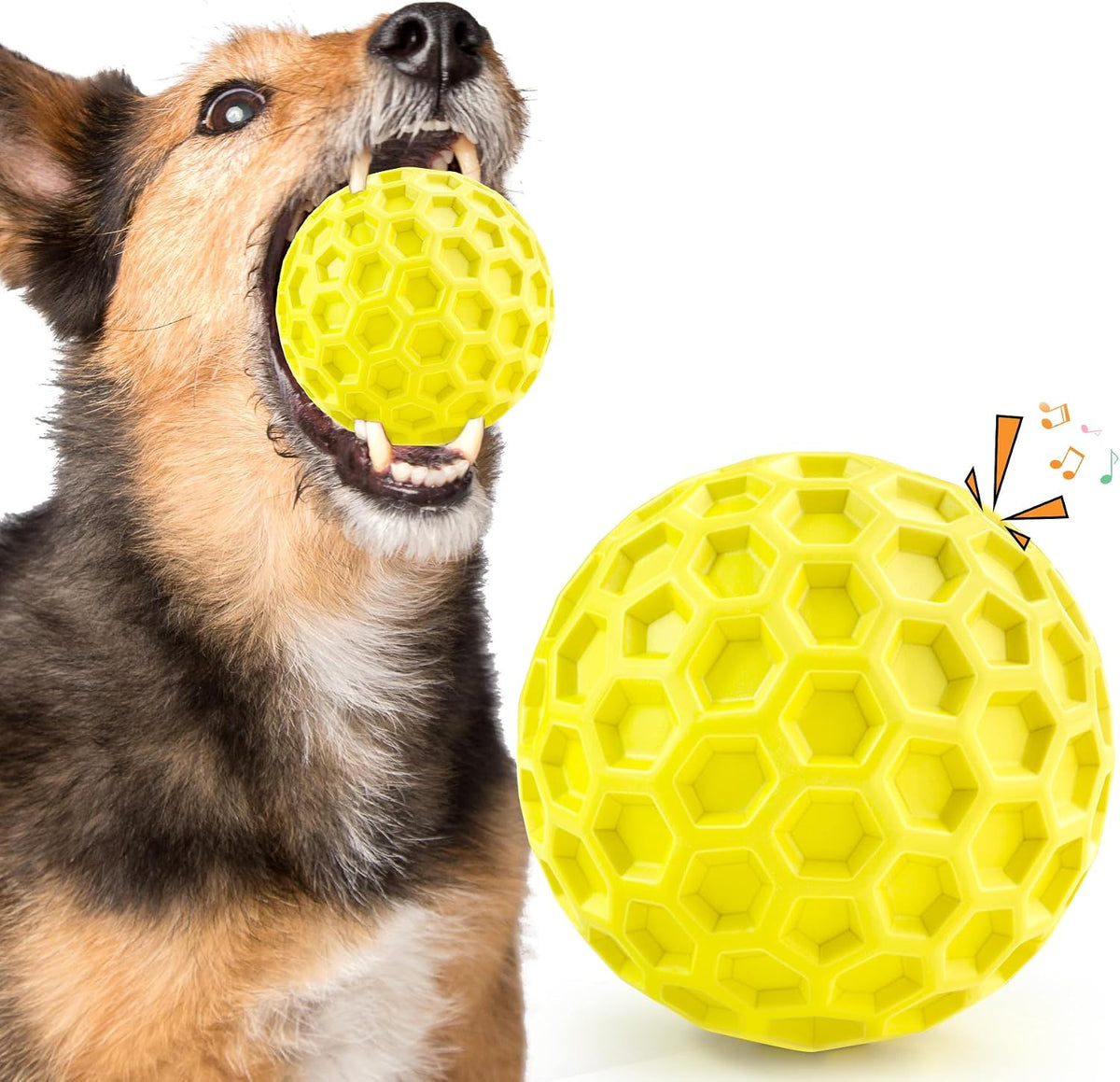 Tough Dog Chew Toys for Aggressive Chewers, Indestructible Dog Balls for Aggressive Chewers, Squeaky Balls for Dogs, Squeaky Toys for Large Dogs, Funny Heavy Duty Ball