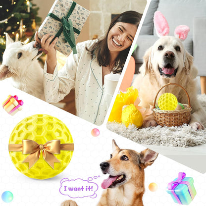 Tough Dog Chew Toys for Aggressive Chewers, Indestructible Dog Balls for Aggressive Chewers, Squeaky Balls for Dogs, Squeaky Toys for Large Dogs, Funny Heavy Duty Ball