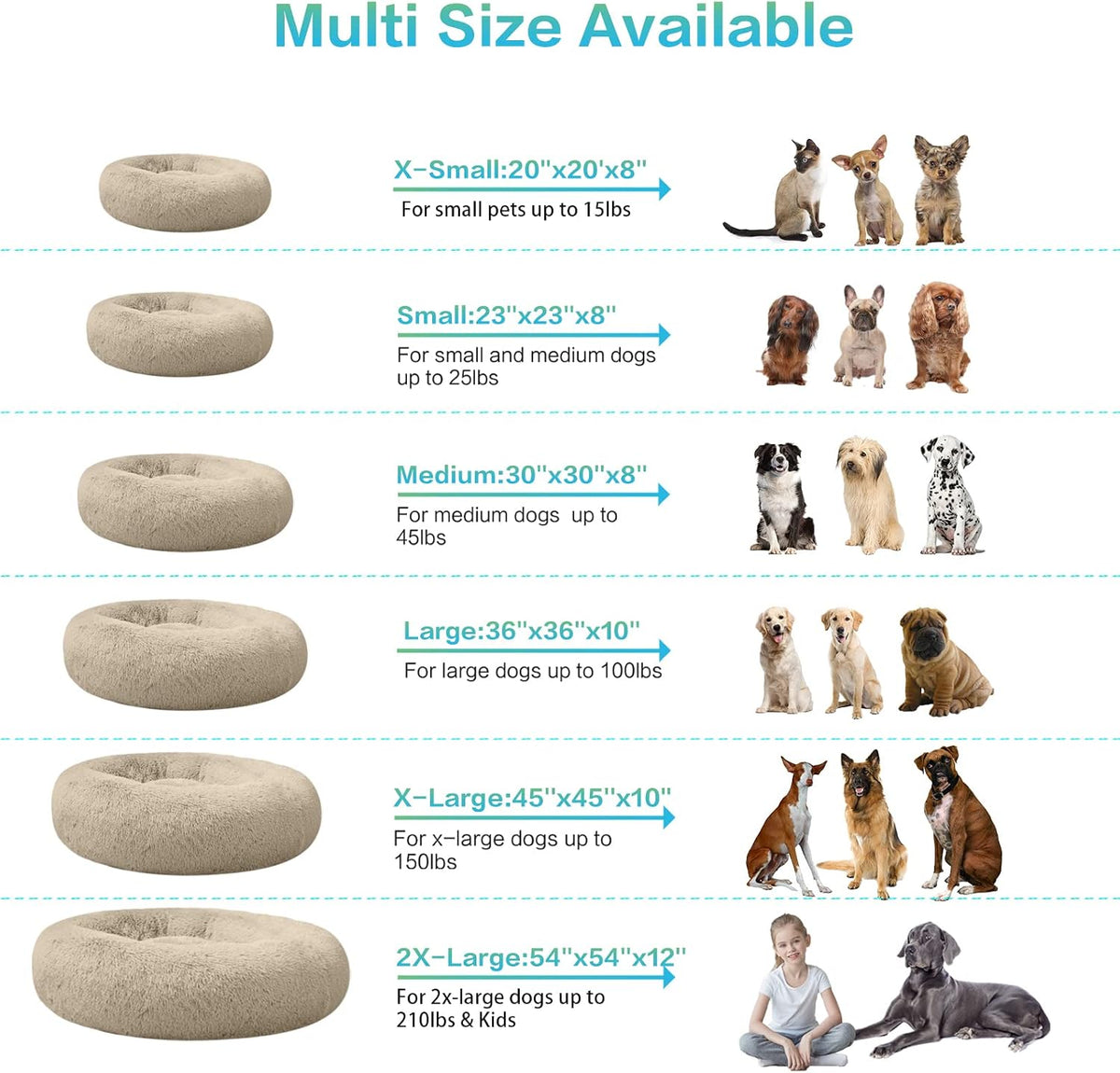 30 inches Calming Donut Dog Bed - 3X Durable Plush Faux Fur, Machine Washable & Non-Slip, Fits up to 45 lbs, Dark Grey