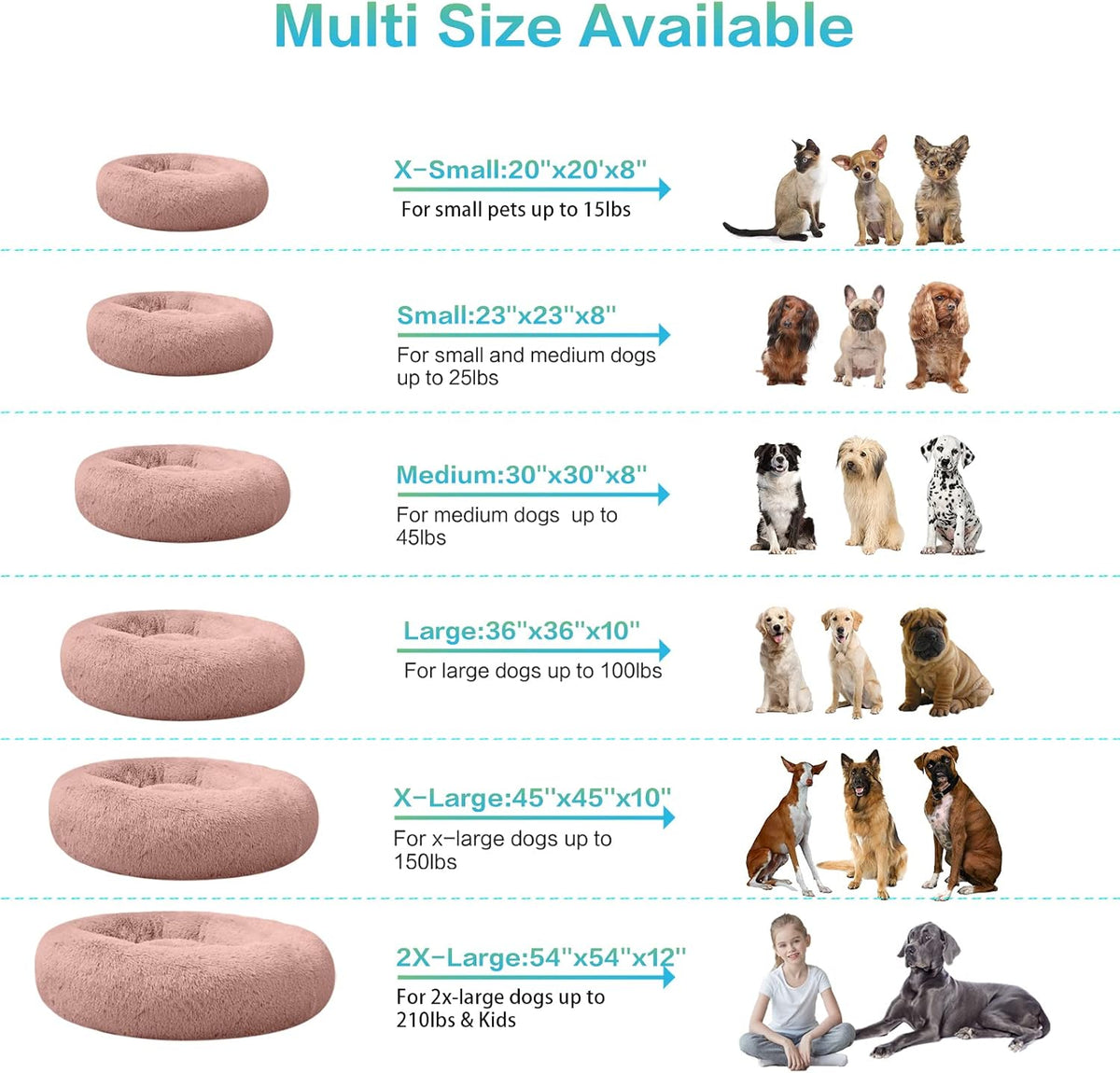 30 inches Calming Donut Dog Bed - 3X Durable Plush Faux Fur, Machine Washable & Non-Slip, Fits up to 45 lbs, Dark Grey