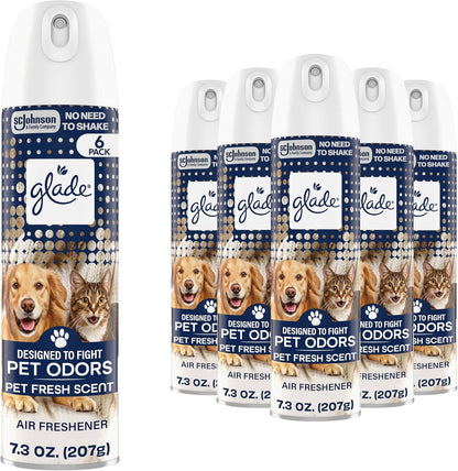 Air Freshener Room Spray, Pet Fresh Scent, Odor Fighting to Deliver Long Lasting Freshness, 7.3 Oz, 6 Count