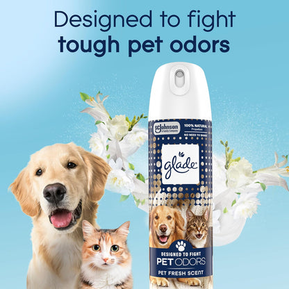 Air Freshener Room Spray, Pet Fresh Scent, Odor Fighting to Deliver Long Lasting Freshness, 7.3 Oz, 6 Count