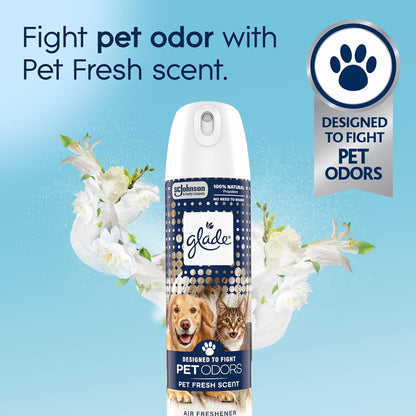 Air Freshener Room Spray, Pet Fresh Scent, Odor Fighting to Deliver Long Lasting Freshness, 7.3 Oz, 6 Count