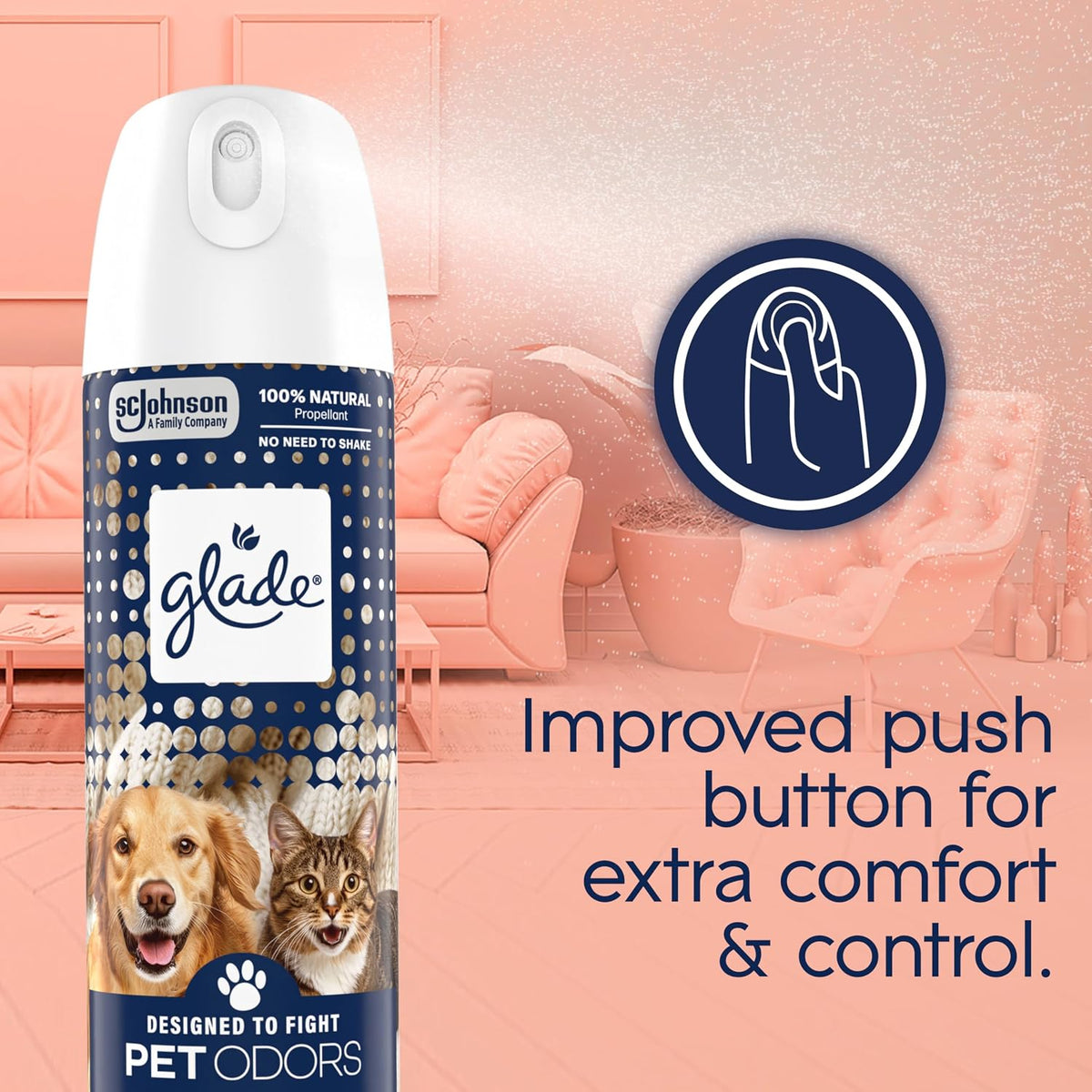 Air Freshener Room Spray, Pet Fresh Scent, Odor Fighting to Deliver Long Lasting Freshness, 7.3 Oz, 6 Count