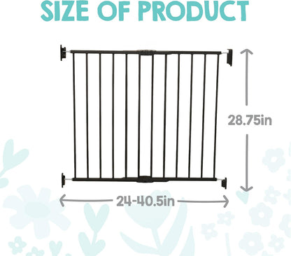 2-in-1 Extra Tall Easy Swing Stairway and Hallway Walk Through Baby Gate, White, 24" - 40.5" Wide